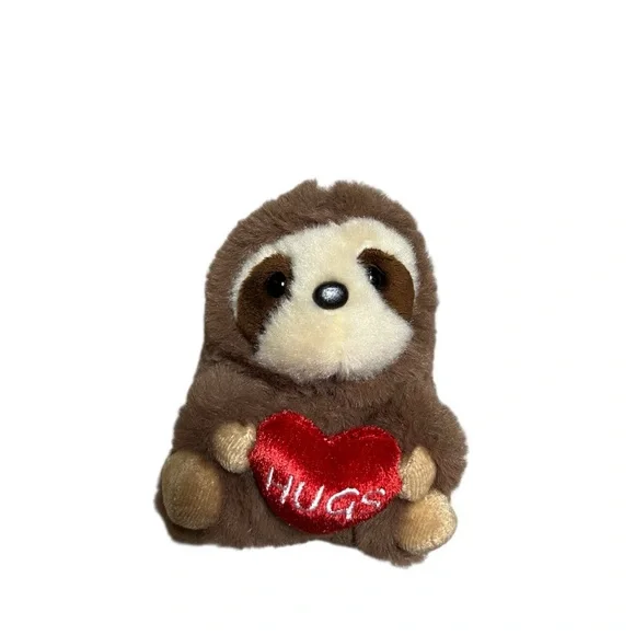 🦥AURORA: Small sloth plush with a heart “Hugs” saying. - Picture 1 of 8
